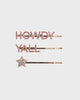 Howdy Y'all - 3 Pack Rhinestone Bobby Pins