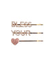 Bless Your Heart - 3 Pack Rhinestone Bobby Pins