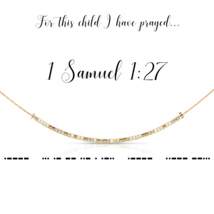 1 Samuel 1:27 | For This Child I Have Prayed | Morse Code Necklace