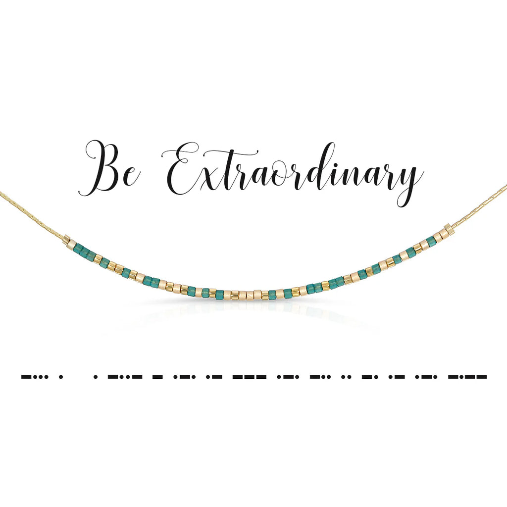 Be Extraordinary Morse Code Necklace