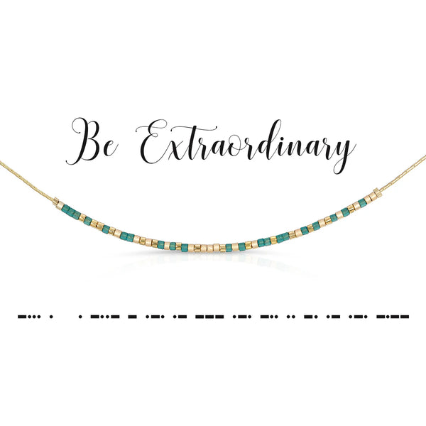 Be Extraordinary Morse Code Necklace
