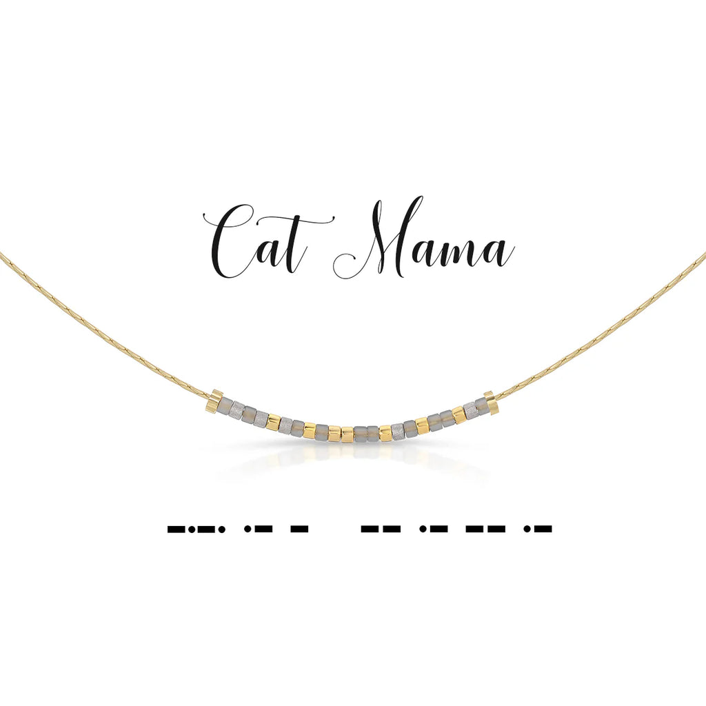 Cat Mama | Morse Code Necklace