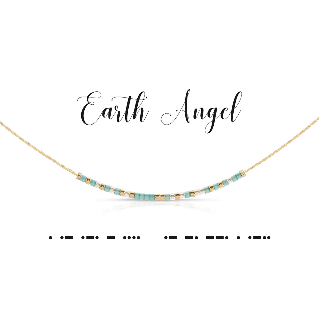 Earth Angel Morse Code Necklace