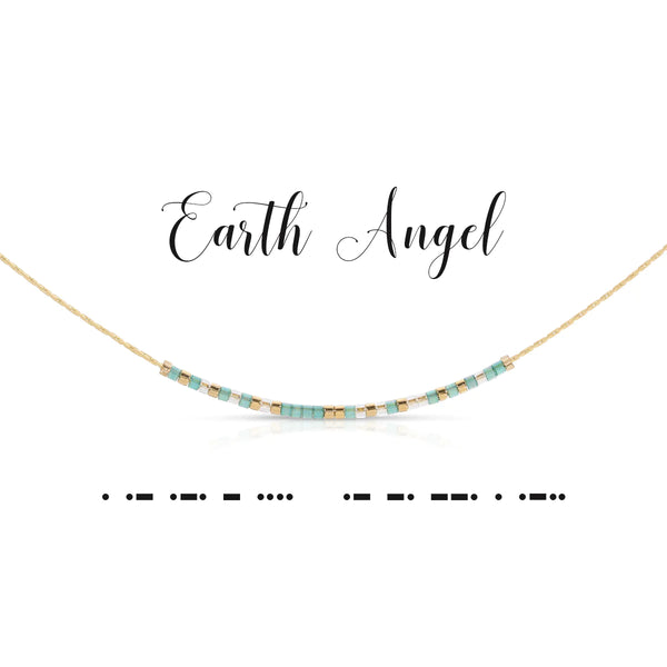 Earth Angel Morse Code Necklace