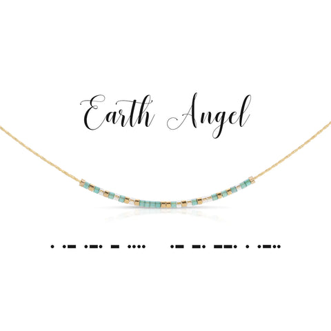 Earth Angel Morse Code Necklace