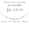 Lamentations 3:22-23 | His mercies are new... | Morse Code Necklace
