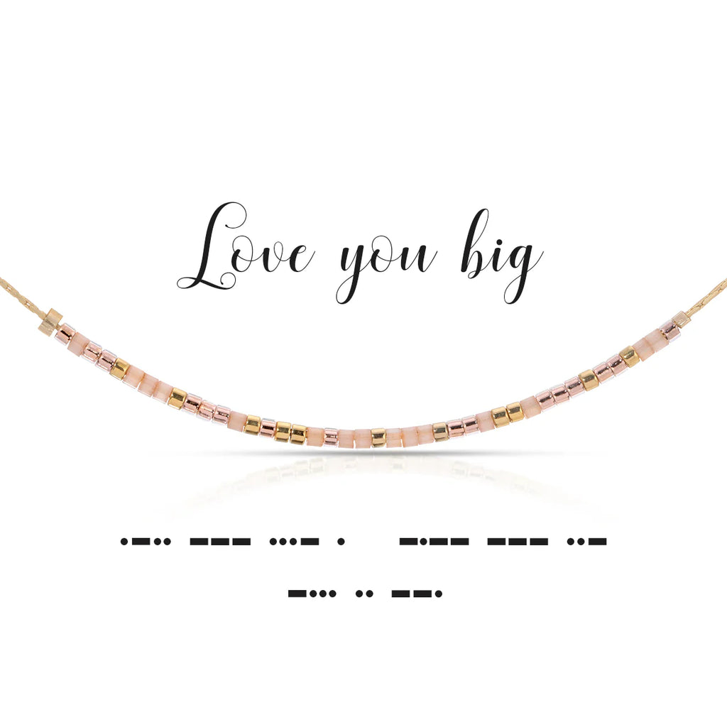 Love You Big Morse Code Necklace