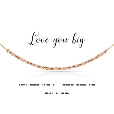 Love You Big Morse Code Necklace