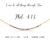 Philippians 4:13 I Can Do All Things Through Him Morse Code Necklace
