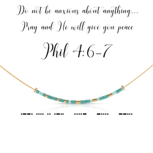Philippians 4:6-7 | Do not be anxious about anything... | Morse Code Necklace