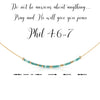 Philippians 4:6-7 {Do not be anxious about anything...} Morse Code Necklace