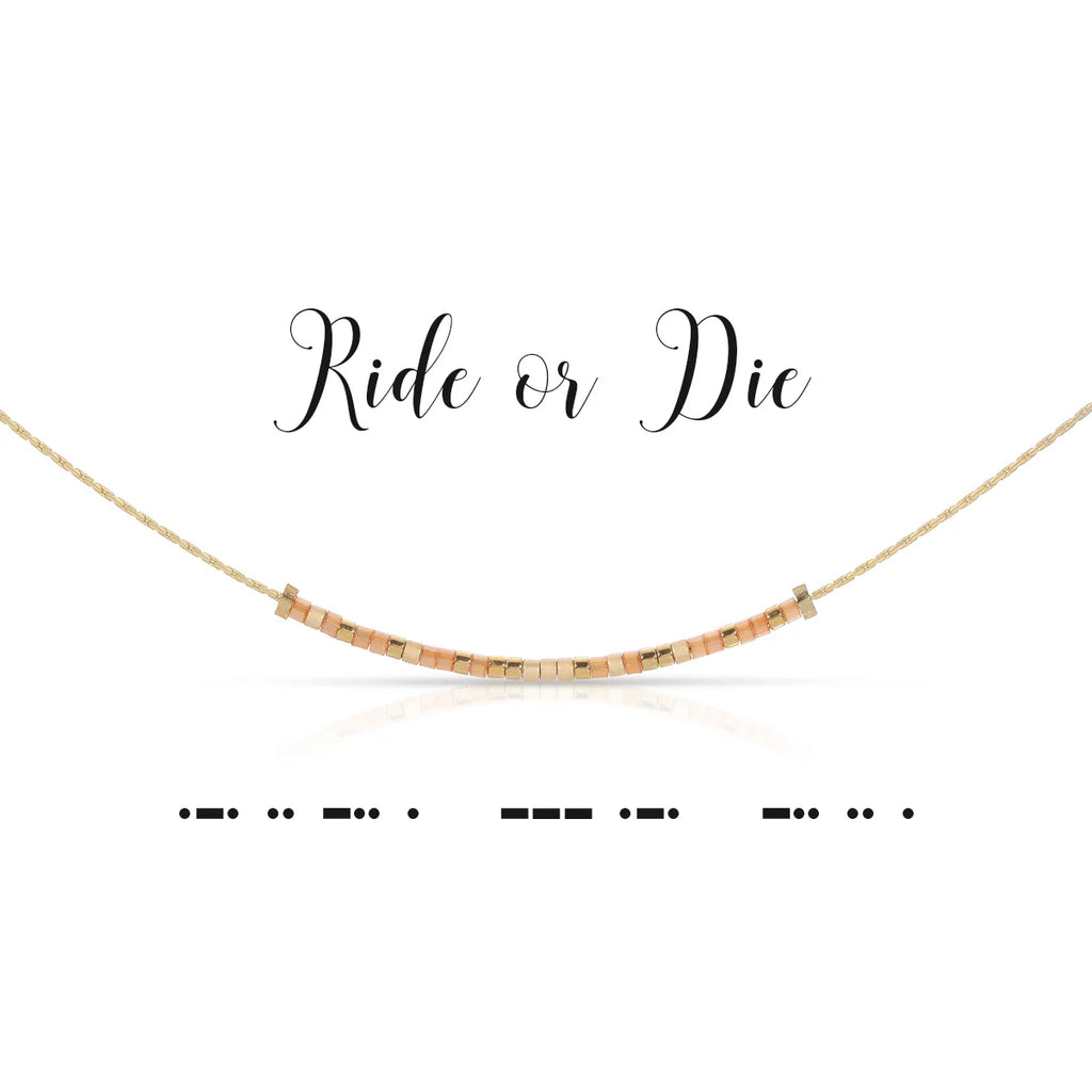 Ride or Die Morse Code Necklace