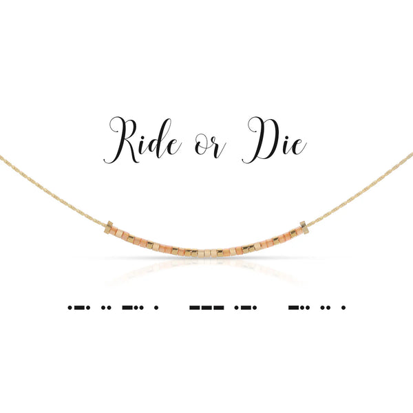 Ride or Die Morse Code Necklace