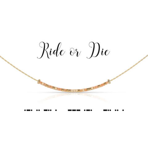 Ride or Die Morse Code Necklace
