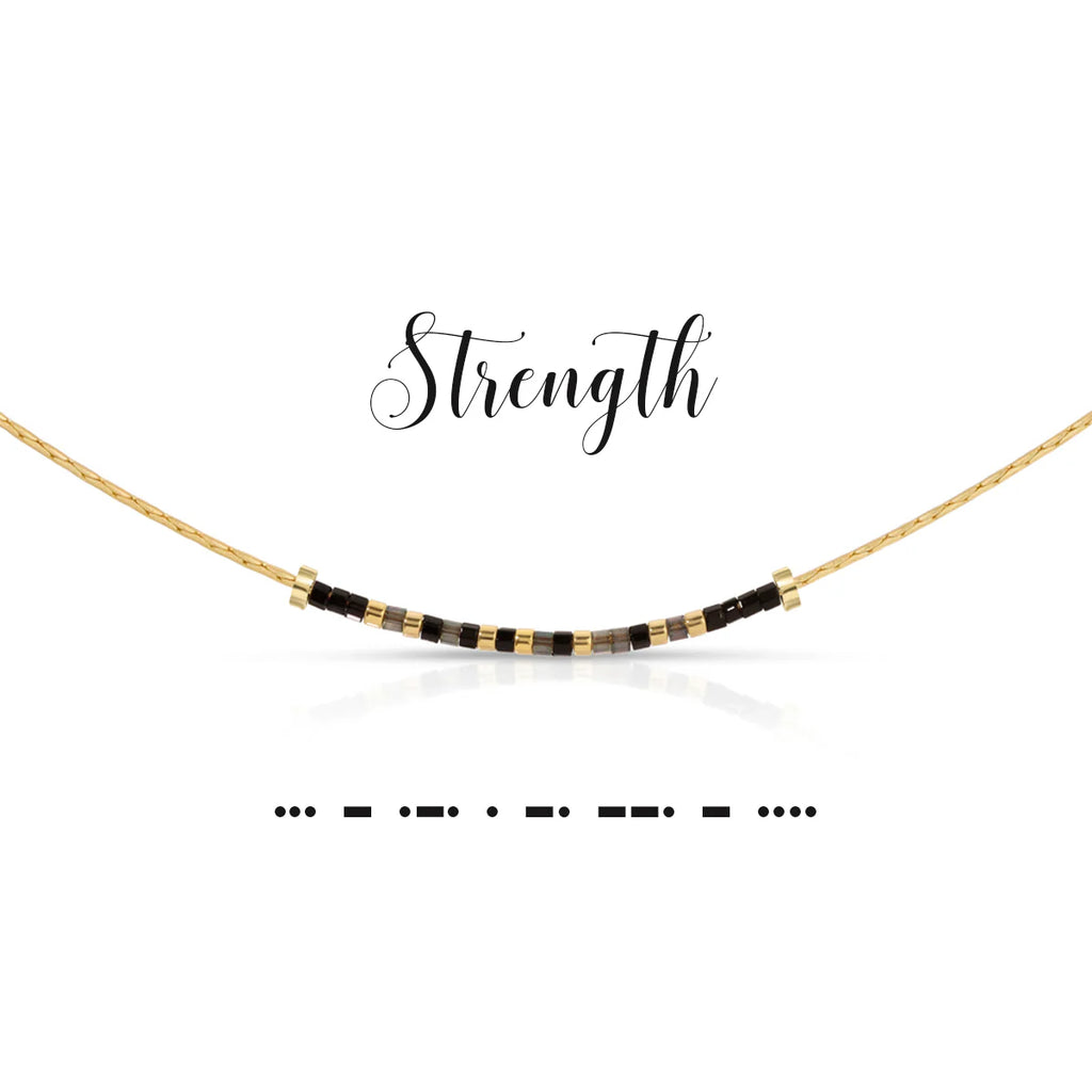 Strength Morse Code Necklace
