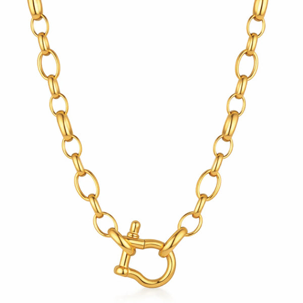 Ruvina Shackle Necklace in Gold
