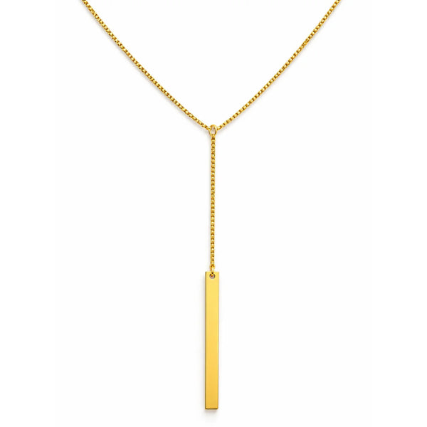 Vionetta Lariat Bar Necklace in Gold