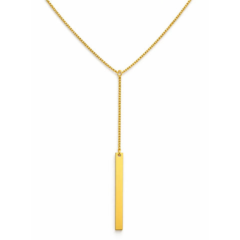 Vionetta Lariat Bar Necklace in Gold