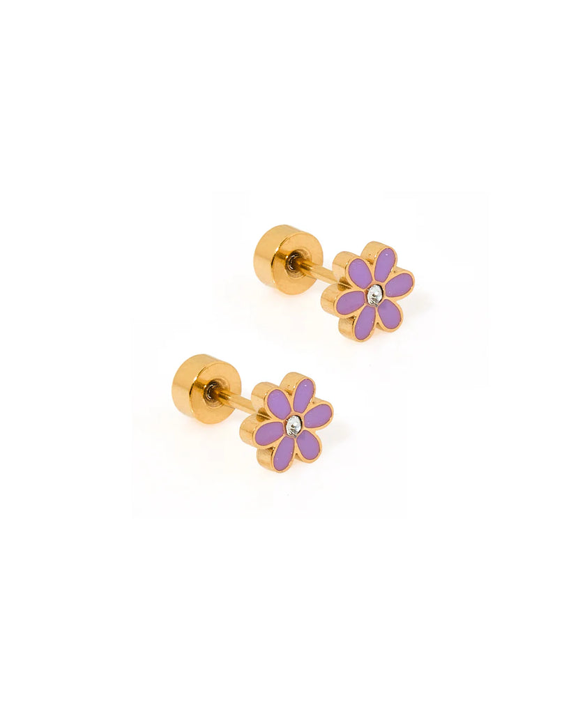 Alli Screwback Stud Earrings in Purple