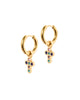 Esther Cross Huggie Hoop Earrings