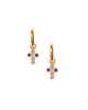 Esther Cross Huggie Hoop Earrings