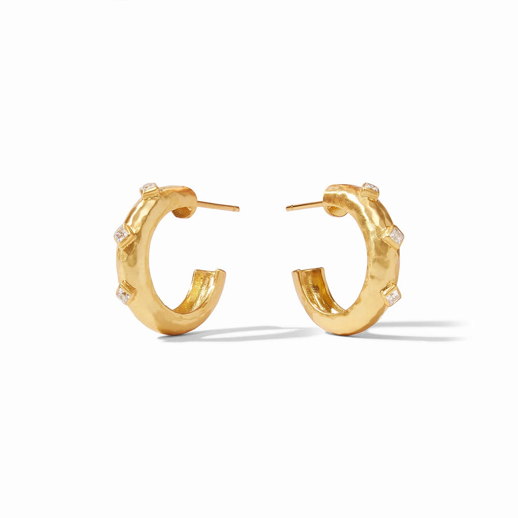 Noel CZ Stone Hoop Earrings