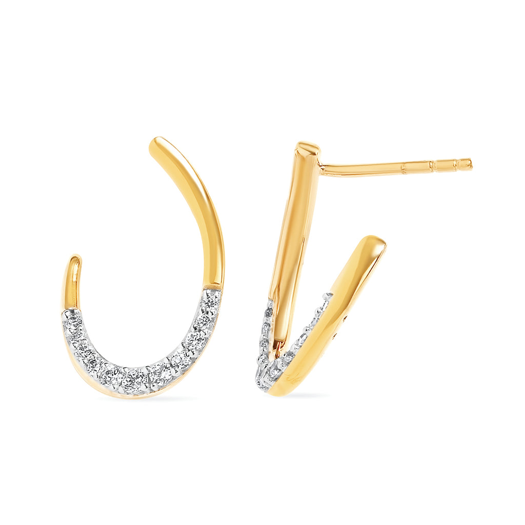 Gold Diamond Huggie Earrings