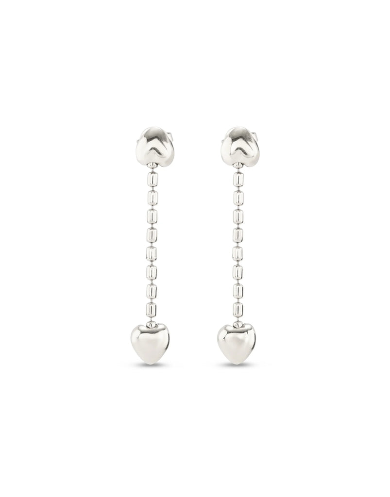 Drop earrings with small hearts