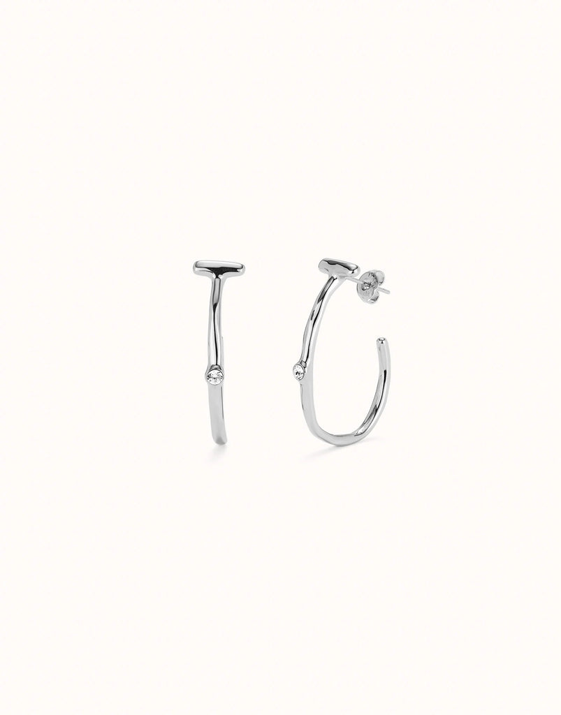 Hoop Earrings with White Topaz