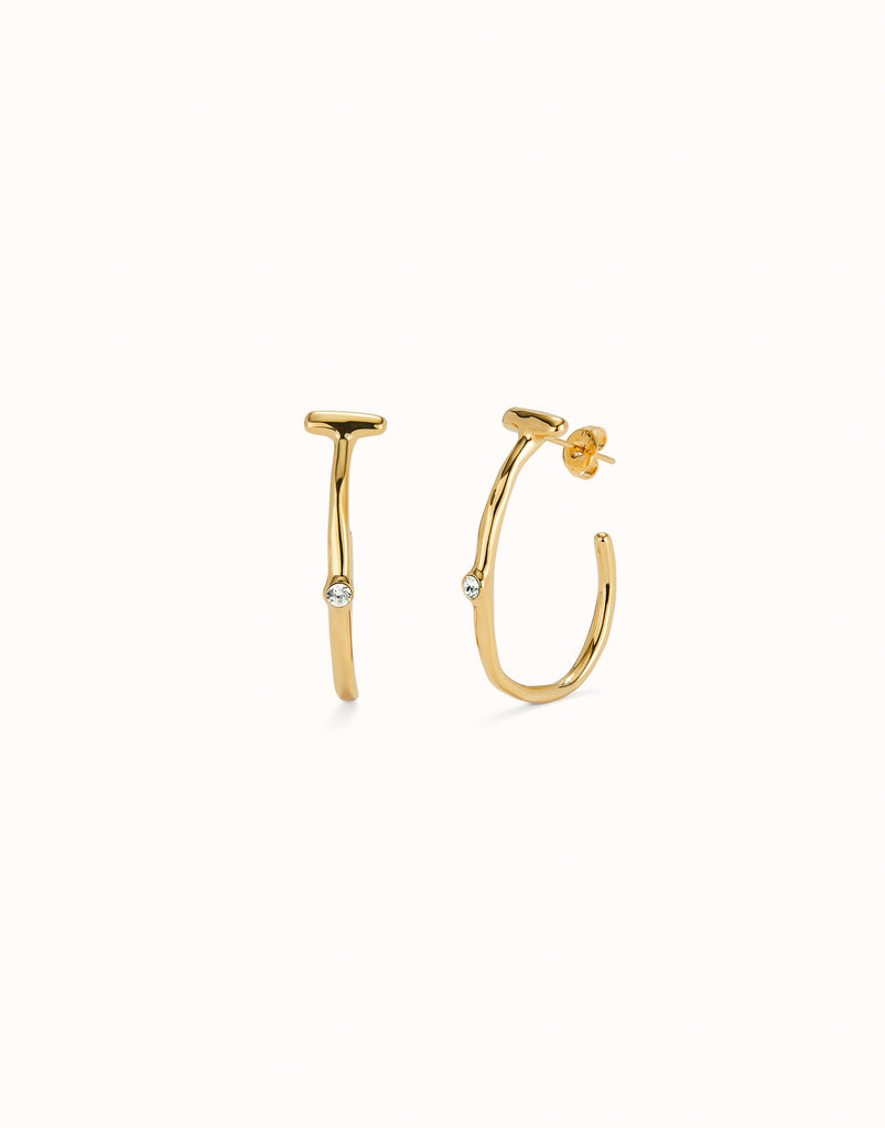 Hoop Earrings with White Topaz