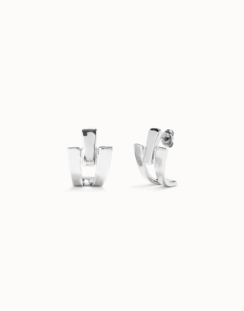 Triple-Curve Stud Earrings