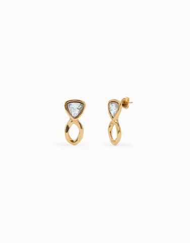 Gold Iridescent Crystal Drop Earrings