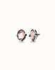 Stud Earrings with Oval Faceted Crystal