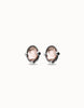 Stud Earrings with Oval Faceted Crystal