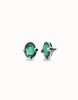 Stud Earrings with Oval Faceted Crystal