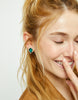 Stud Earrings with Oval Faceted Crystal
