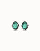 Stud Earrings with Oval Faceted Crystal