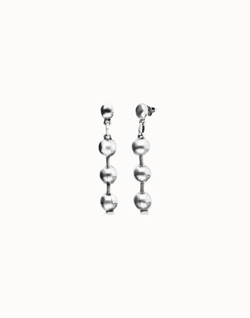 Bead Silver Drop Earrings - Beat Collection