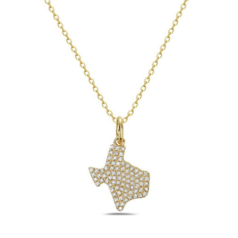 Texas Petite Pavé Diamond Pendant Necklace