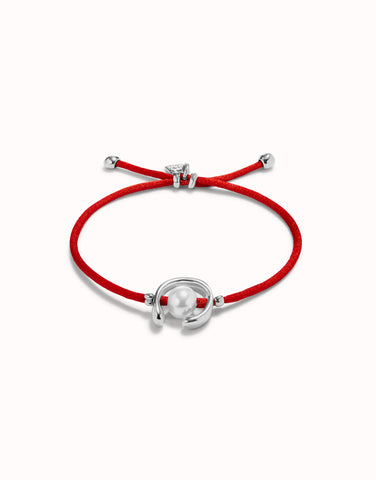 Red Silk Thread Bracelet with Shell Pearl - Ser Diferente