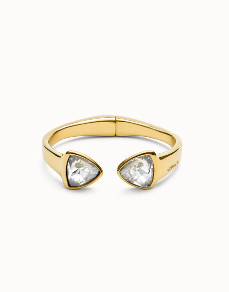 Gold Iridescent Crystal Bangle Bracelet