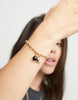 Gold Heart Bracelet with Black Murano Glass Charm