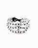 Triple Strand Silver Bead & Leather Bracelet