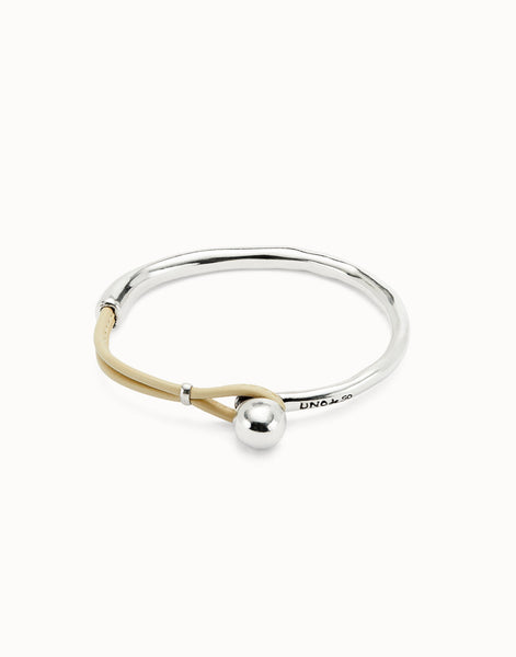 Silver & Ivory Leather Bracelet