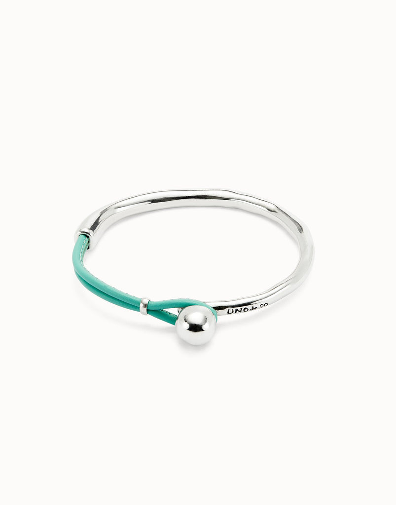 Silver & Turquoise Leather Bracelet