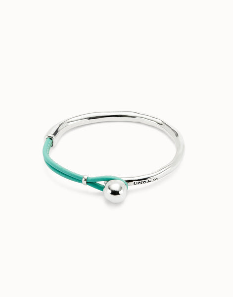 Silver & Turquoise Leather Bracelet