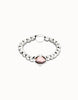 Beaded bracelet with oval faceted crystal