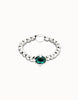 Beaded bracelet with oval faceted crystal