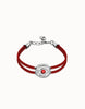 Leather Double Row Bracelet in Red