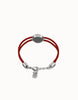 Leather Double Row Bracelet in Red